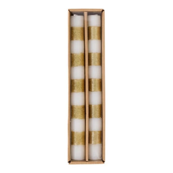 Gold Strip Set Taper Candle