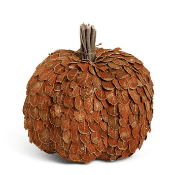 7.5" Orange & Gold Leaf Pumpkin - Ruffled Feather