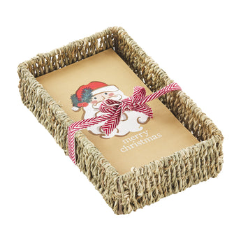 Santa Christmas Guest Towel Basket Set