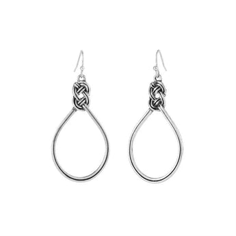 Antique Silver Knotted Tear Drop