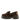 Brown velvet loafer with crystal buckle and chunky lug sole, featuring glossy heel detail and slip-on design. Inside View