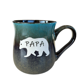Papa Bear Teal to Beige 26 oz Tavern Mug