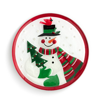 Mr. Snowman Round Plate