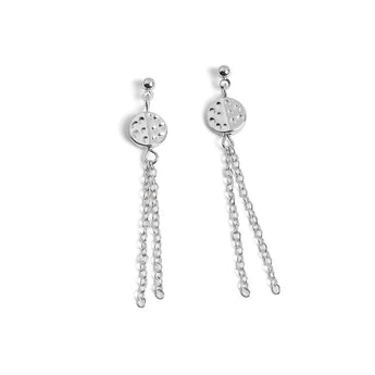 Dimple Disc Chain Dangle Earrings