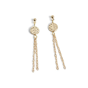 Dimple Disc Chain Dangle Earrings