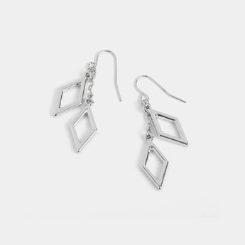 Double Diamond Chain Drop Earrings