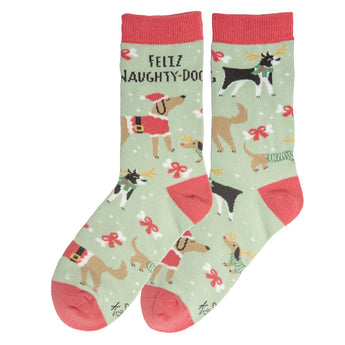 Feliz Naughty Dog Holiday Socks