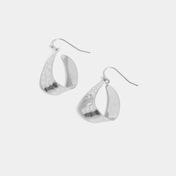 Flat Hammered Teardrop Earring