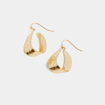 Flat Hammered Teardrop Earring