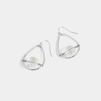Floating Bead Teardrop Earrings