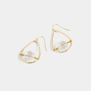 Floating Bead Teardrop Earrings