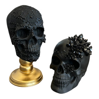 Black Skull w/ Crystals