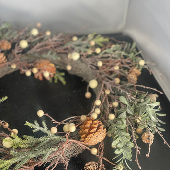 Hemlock & Cream Berry Wreath