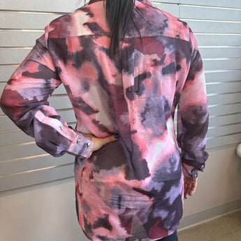 Orly Women's Purple Ombre Blouse Button Up