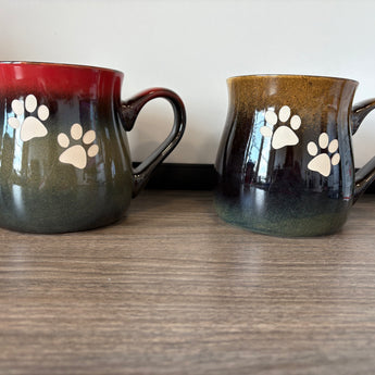 Paw Print 26oz Rustic Taverns Mug (Red to Beige or Brown to Beige)
