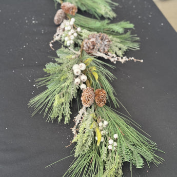 54" Needle Pine Garland w/ White Berries