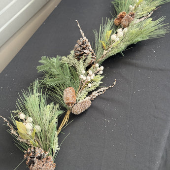 54" Needle Pine Garland w/ White Berries