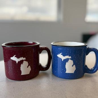 Michigan 15 oz Campfire Mug ( Burgundy or Ocean)