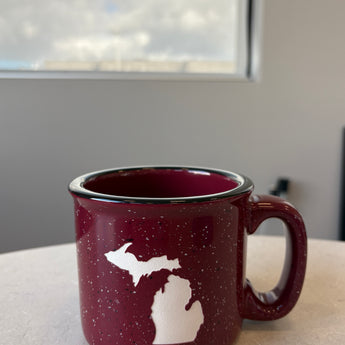 Michigan 15 oz Campfire Mug ( Burgundy or Ocean)