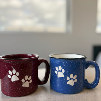 Paw Print 15 oz Campfire Mug ( Burgundy or Ocean)
