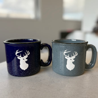 Buck 15oz Campfire Mugs ( Cobalt or Aqua)