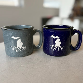 Michigan Roots 15 oz Campfire Mug ( Cobalt or Aqua)