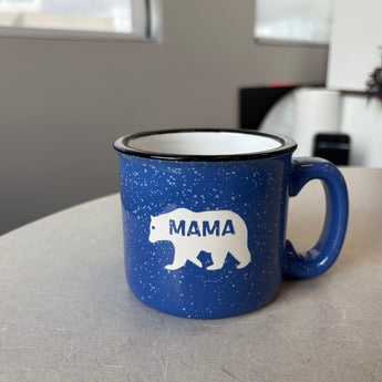 Papa Bear or Mama Bear 15 oz Campfire Mug ( Ocean or Burgundy)