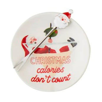 "Christmas Calories Don't Count" Holiday Tapas Plates