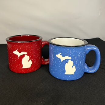 Michigan 15 oz Campfire Mug ( Red or Ocean)
