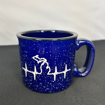Michigan Heartbeat 15 oz Campfire Mug (Red or Dark Blue)
