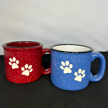 Paw Print 15 oz Campfire Mug (Red or Blue)
