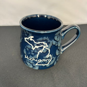 Michigan Outline 16oz Marbled Tavern Mug ( Forest Green or Dark Blue)