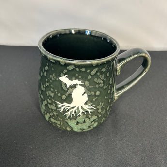 Michigan Roots Outline 16oz Marbled Tavern Mug (Forest Green or Dark Blue)