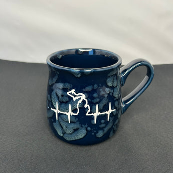 Michigan Heartbeat 16 oz Marbled Tavern Mug (Forest Green or Dark Blue)