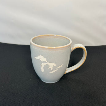 Great Lakes 15 oz Vintage Bistro Mug (Grey or Light Blue)