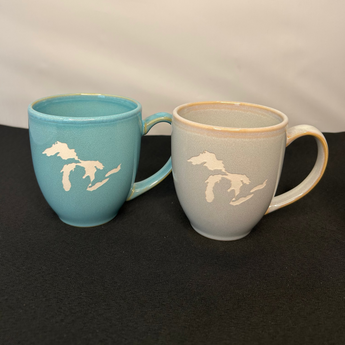 Great Lakes 15 oz Vintage Bistro Mug (Grey or Light Blue)