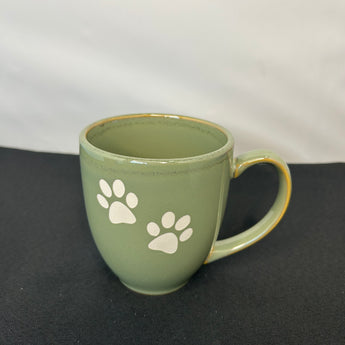 Paw Print 15 oz Vintage Bistro Mug ( Light Sage or Rose)