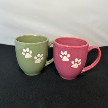 Paw Print 15 oz Vintage Bistro Mug ( Light Sage or Rose)