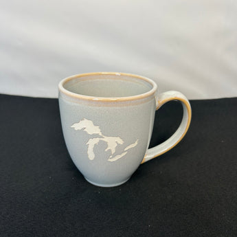 Michigan Roots 15 oz Vintage Bistro Mug (Grey or Light Sage)