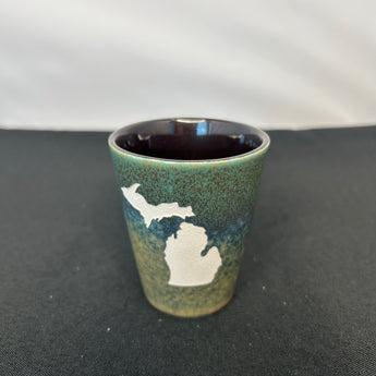 Michigan 3.5oz Shot Glass ( Blue to Beige or Tan to Beige)