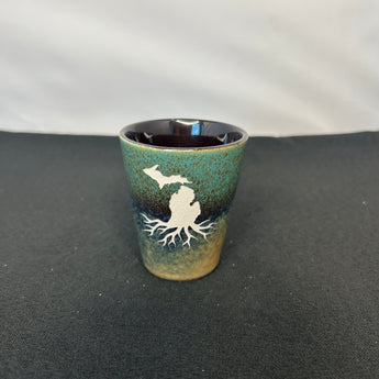 Michigan Roots 3.5 oz Shot Glass ( Rust to Beige or Blue to Tan)