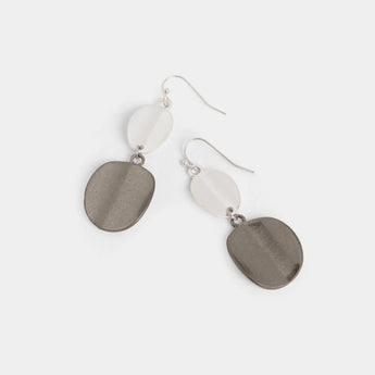 Mixed Metal Folded Coin Dangle Earring