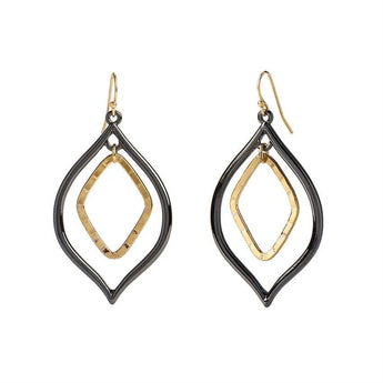 Mixed Metal Pointed Tear Drop Dangle