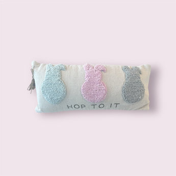 CLEARANCE - "Hop to it" Bunny Pillow