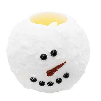 Small Round Snowman Candle