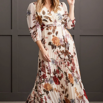 Floral Printed V-Neck Maxi Dress