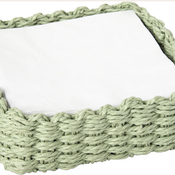 Light Green Weave Napkin Holder - Cocktail