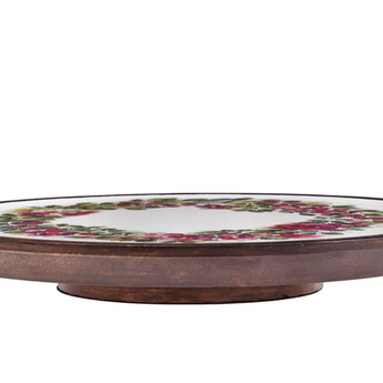 14" Cranberry Wreath Lazy Susan