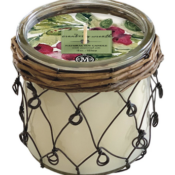 Cranberry Wreath Farmhouse Soy Candle