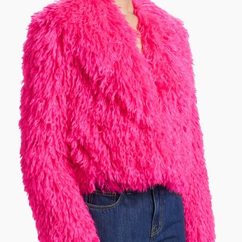 Hot Pink Faux Fur Jacket